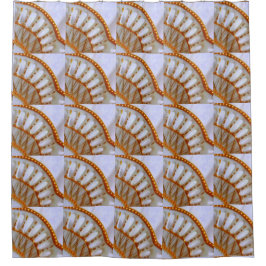 オレンジ色のタンアーキテクチャファン シャワーカーテン