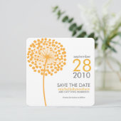 オレンジ色のタンポポのSave the Dateお知らせ セーブザデート (スタンド正面)
