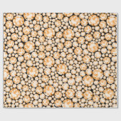 オレンジ色のダイヤモンドパターン ラッピングペーパー (フラット)