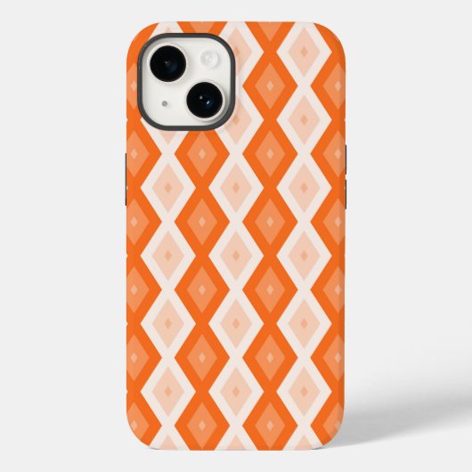 オレンジ色のダイヤモンドパターン Case-Mate iPhoneケース (裏面)