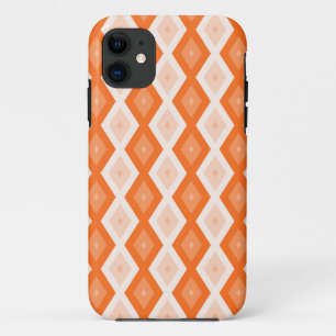 オレンジ色のダイヤモンドパターン iPhone 11 ケース