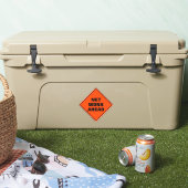 オレンジ色のダイヤモンド道路警戒標識ネットワーク前方 シール (クーラー)