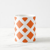 オレンジ色のダイヤモンド(白) コーヒーマグカップ (中央)