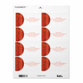 オレンジ色のダマスク出荷ラベル ラベル (フルシート)