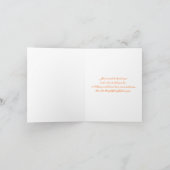 オレンジ色のダマスク柄 フォト ありがとうカード サンキューカード (内部)