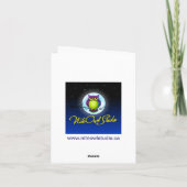 オレンジ色のダマスク柄 フォト ありがとうカード サンキューカード (裏面)