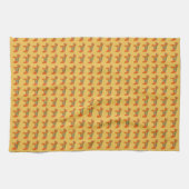 オレンジ色のダラの馬の食器洗いタオル キッチンタオル (横)