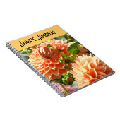 オレンジ色のダリアの花の「あなたの名前」ジャーナルノート ノートブック (右側)