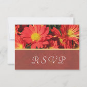 オレンジ色のダリアの花　結婚式の出欠確認　ウェディング 招待状 (裏面)