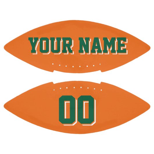 オレンジ色のダークグリーンとホワイトカスタムサッカー アメリカンフットボール (パネル)