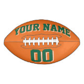 オレンジ色のダークグリーンとホワイトカスタムサッカー アメリカンフットボール (正面)