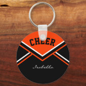 オレンジ色のチアリーダーの衣装 キーホルダー (正面)