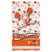 オレンジ色のチアリーダーをパーソナライズ –  スモールペーパーバッグ (裏面)