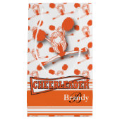 オレンジ色のチアリーダーをパーソナライズ –  スモールペーパーバッグ (正面)