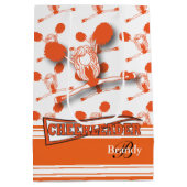 オレンジ色のチアリーダーをパーソナライズ – 中 ミディアムペーパーバッグ (裏面)