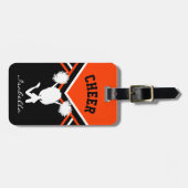 オレンジ色のチアリーダー ラゲッジタグ (正面横)