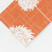 オレンジ色のチアリーダーpom pomパターン フリースブランケット (角)