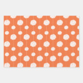 オレンジ色のチアリーダーpom pomパターン ラッピングペーパーシート (正面3)