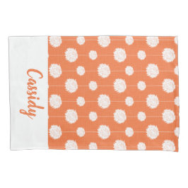 オレンジ色のチアリーダーpom pomパターン 枕カバー