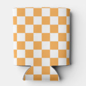 オレンジ色のチェッカーボードパターン 缶クーラー (裏面)