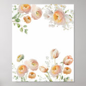 オレンジ色のチューリップの花の背景ポスター ポスター (正面)