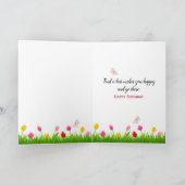 オレンジ色のチューリップを持つ猫 カード (内部)