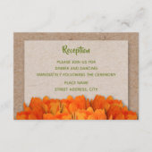 オレンジ色のチューリップオンクラフトウェディングレセプションカード エンクロージャーカード (正面)