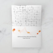 オレンジ色のチューリップブーケオンブリック名日 カード (内部)