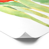 オレンジ色のチューリップ花水彩 ポスター (角)