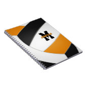 オレンジ色のチームカラーの男の子バレーボール ノートブック (右側)