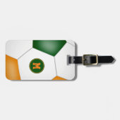 オレンジ色のチームカラーサッカー選手 ラゲッジタグ (正面横)