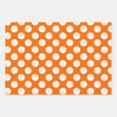 オレンジ色のチームカラーバスケットを調整する3 pc ラッピングペーパーシート (正面2)