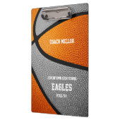 オレンジ色のチームカラーバスケットボールコーチ名 クリップボード (左)