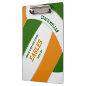 オレンジ色のチームカラーバレーボールコーチ クリップボード (左)