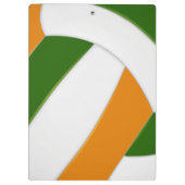 オレンジ色のチームカラーバレーボールコーチ クリップボード (裏面)