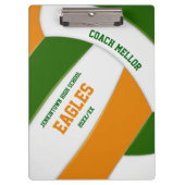 オレンジ色のチームカラーバレーボールコーチ クリップボード (正面)