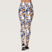 オレンジ色のチームカラーバレーボールパターン レギンス (裏面)