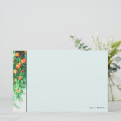 オレンジ色のツリー分岐水カラーノートカード（ライン付） (スタンド正面)