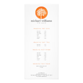 オレンジ色のツリー生活コーチ、カウンセラー ラックカード