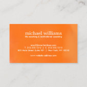 オレンジ色のツリー生活コーチ、カウンセラー 名刺 (裏面)