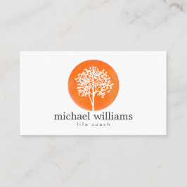 オレンジ色のツリー生活コーチ、カウンセラー 名刺