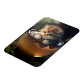 オレンジ色のティーカップフレキシブルマグネットの子猫 マグネット (左側)