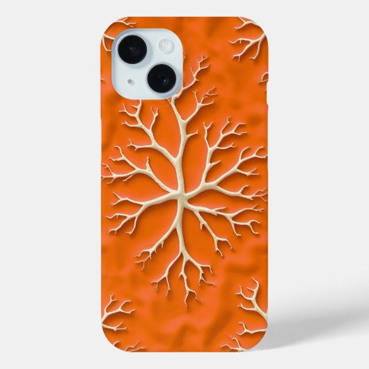 オレンジ色のテクスチャーiPhoneケース オーガニックパターン Case-Mate iPhoneケース (裏面)