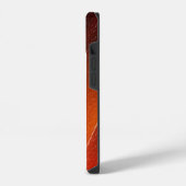 オレンジ色のテクスチャ柄 名前入り iPhoneケース (左側面)