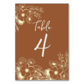 オレンジ色のテラコッタ ウェディング テーブルナンバー (裏面)