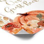 オレンジ色のテラコッタ ボホー アーチにサインお願いします ポスター (角)