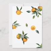 オレンジ色のテーマの小さなかわいこちゃんの赤ちゃんシャワー 招待状 (裏面)