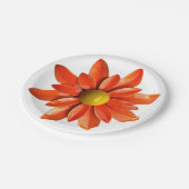 オレンジ色のデイジーの花 春の花壇の華やかな花 ペーパープレート (アングル)