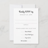 オレンジ色のデイジーアートの出欠返信カード（食事の選択肢付き) 出欠カード (正面)