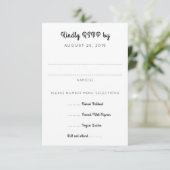 オレンジ色のデイジーアートの出欠返信カード（食事の選択肢付き) 出欠カード (スタンド正面)